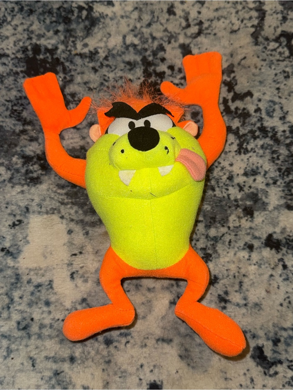 Looney Tunes Taz Neon Orange & Green Plush Toy Factory Tasmanian Devil
